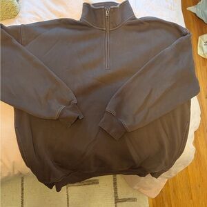 Aritzia -Zip Pullover Sweater in Dark Brown